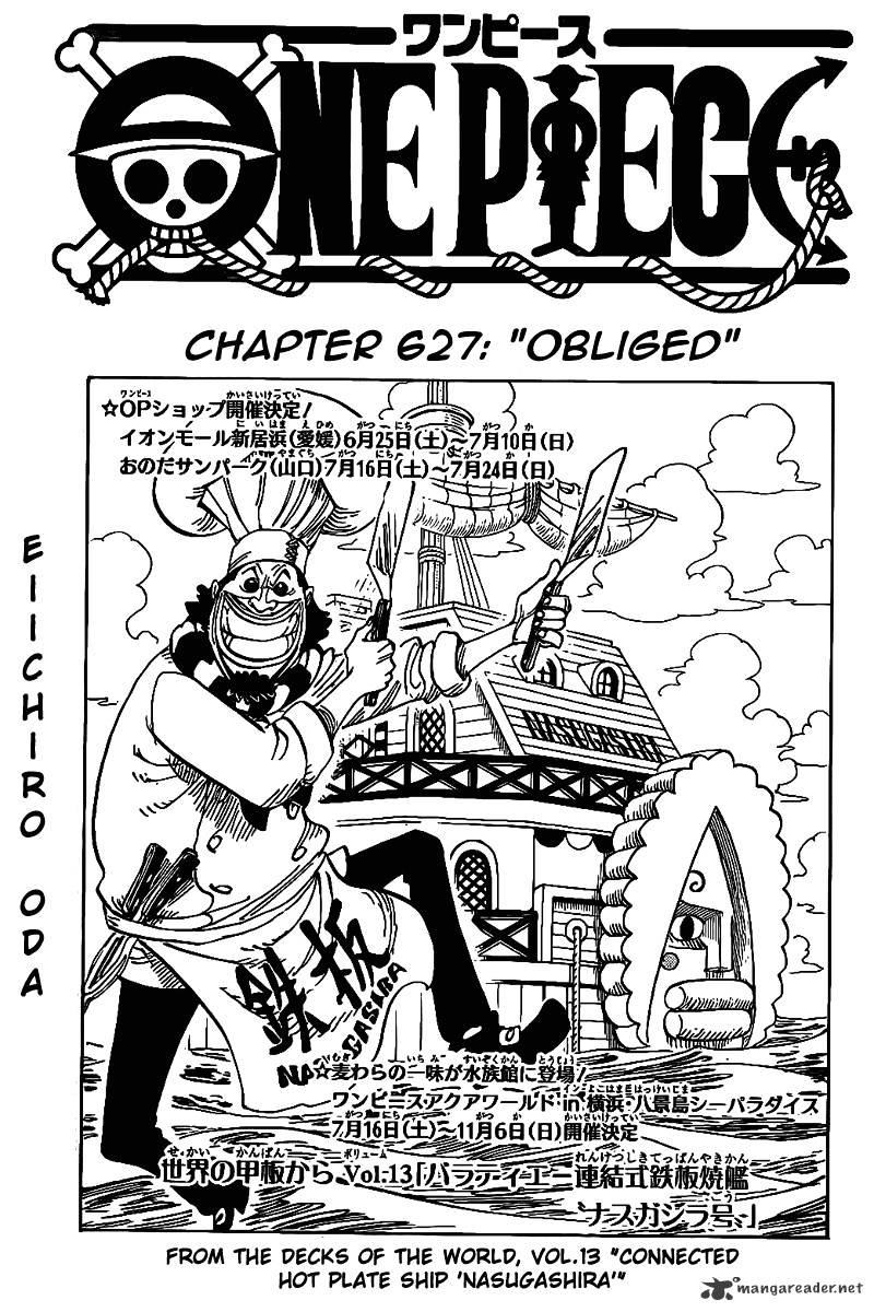 One Piece, Chapter 627 - Obliged image 01