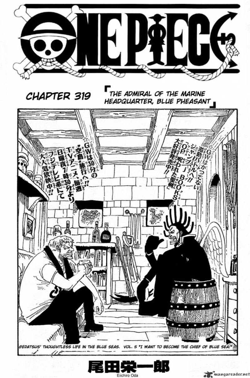 One Piece, Chapter 319 - The Admiral Of The Marine Headquarter, Blue Pheasant image 01