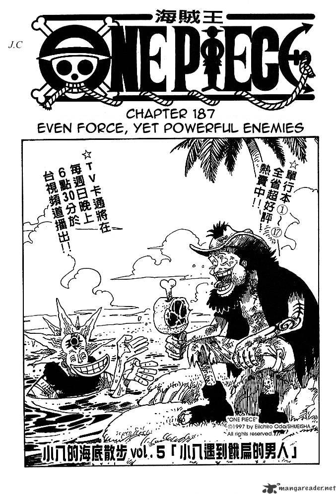 One Piece, Chapter 187 - Even Force, Yet Powerful Enemies image 01