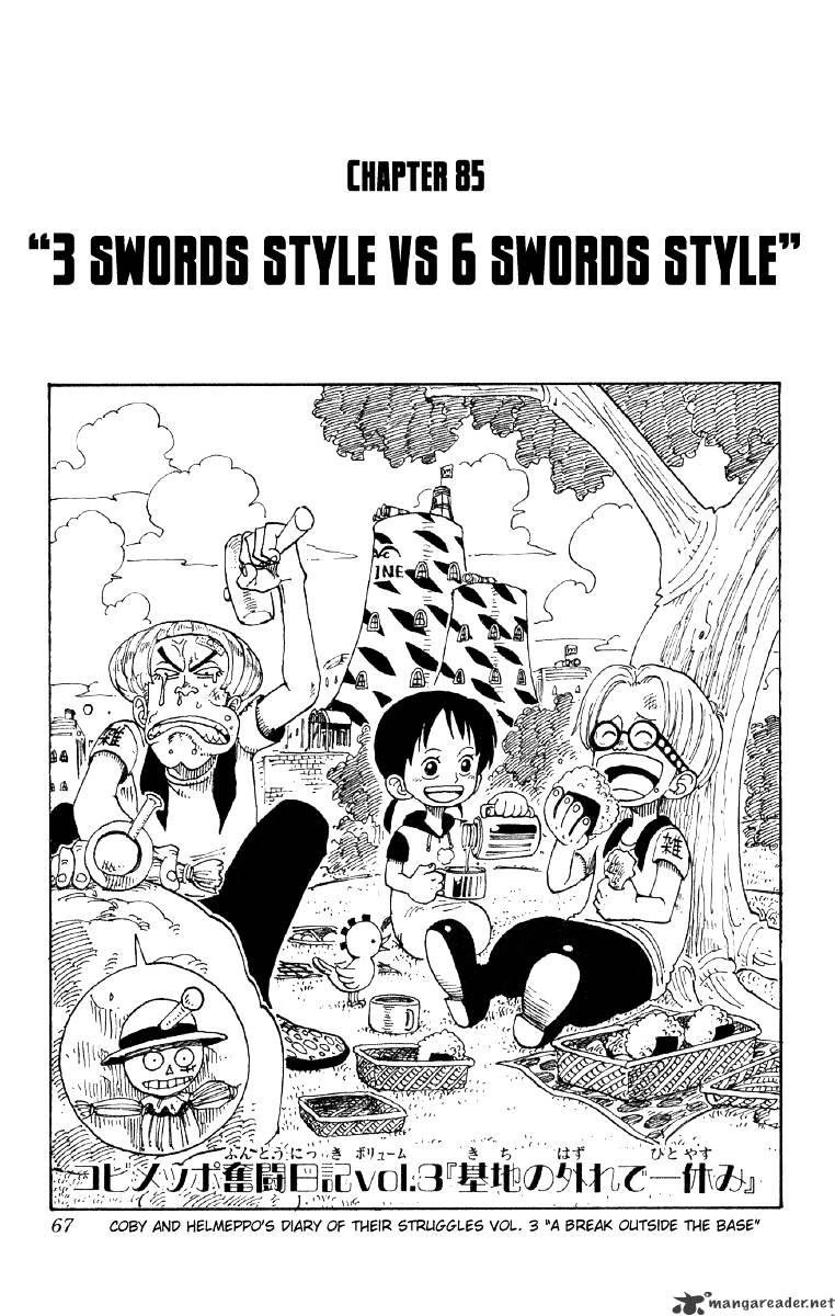 One Piece, Chapter 85 - Three Swords Vs Six Swords image 01