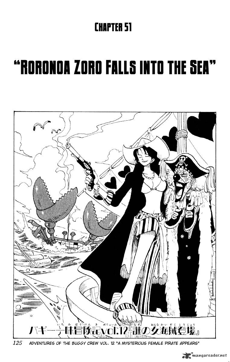 One Piece, Chapter 51 - Roanoa Zoro Falls Into The Deep Ocean image 01