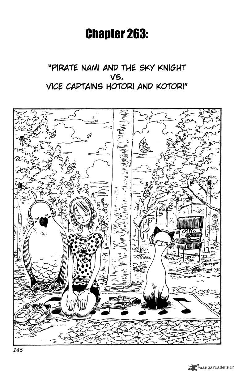 One Piece, Chapter 263 - Nami And The Strange Knight V.s. 2nd Captains Hotori And Kotori image 01