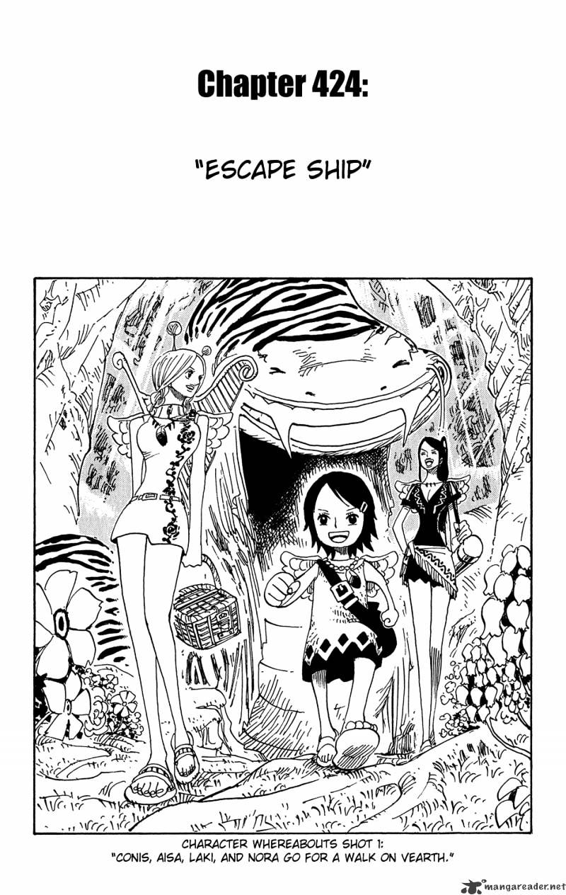One Piece, Chapter 424 - Escape Ship image 01