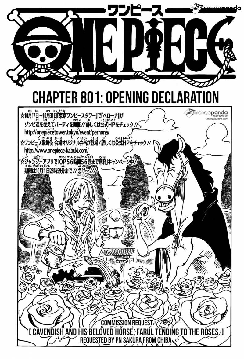 One Piece, Chapter 801 - Opening Declaration image 01