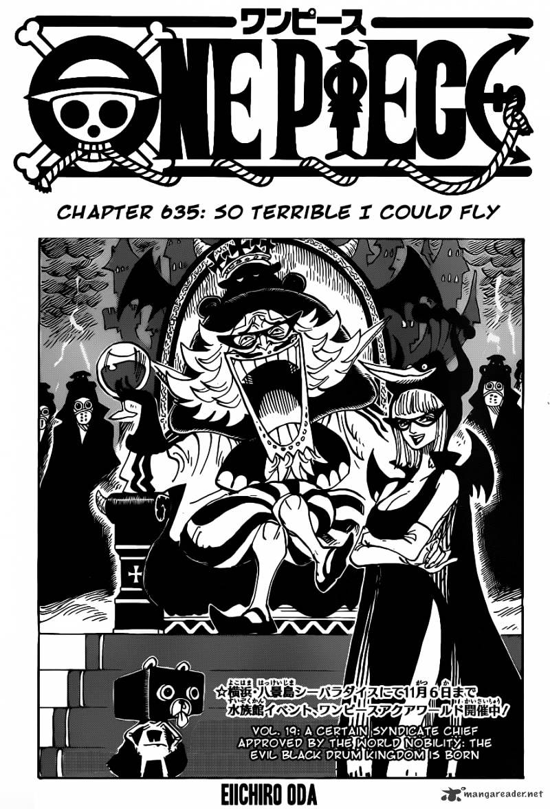 One Piece, Chapter 635 - So Grotesque I Could Fly image 01