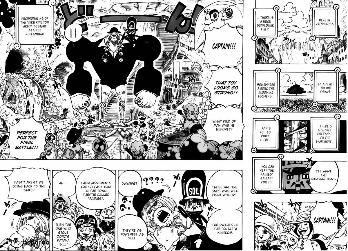 One Piece, Chapter 718 - The Riku kingdom army of the flower garden image 09