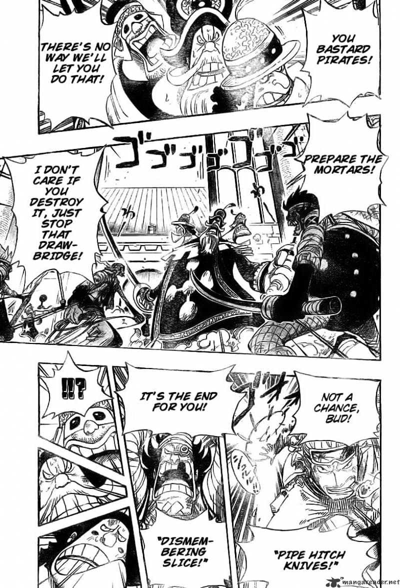 One Piece, Chapter 399 - Jump To The Fall!! image 04