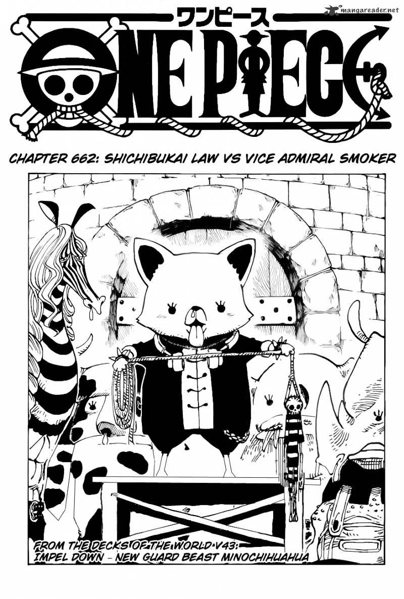One Piece, Chapter 662 - Shichibukai Law vs Vice Admiral Smoker image 01