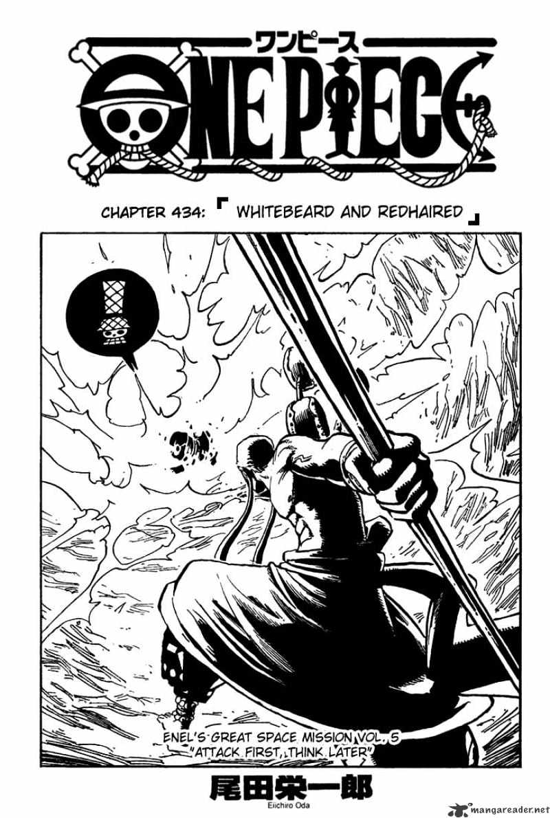 One Piece, Chapter 434 - Whitebeard And Redhaired image 01