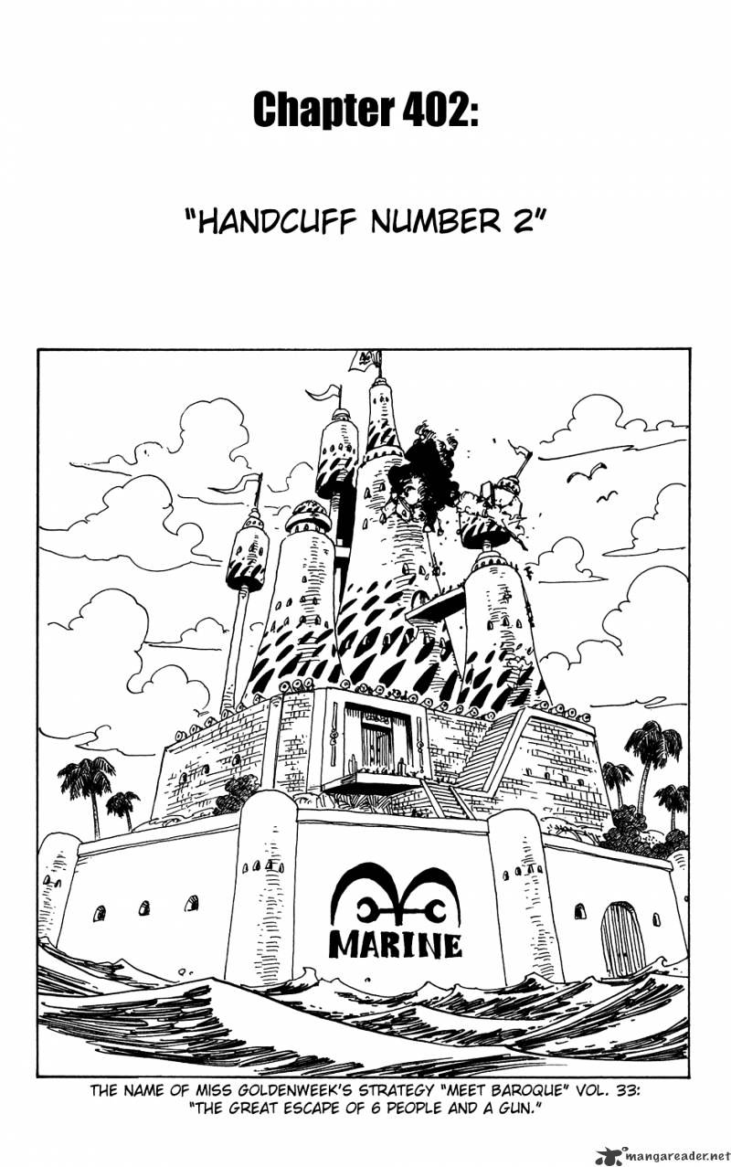 One Piece, Chapter 402 - Handcuff Number 2 image 01
