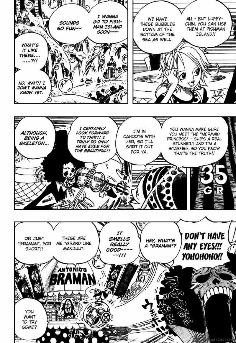 One Piece, Chapter 497 - Adventure On The Islands Of The Dancing Bubbles image 10