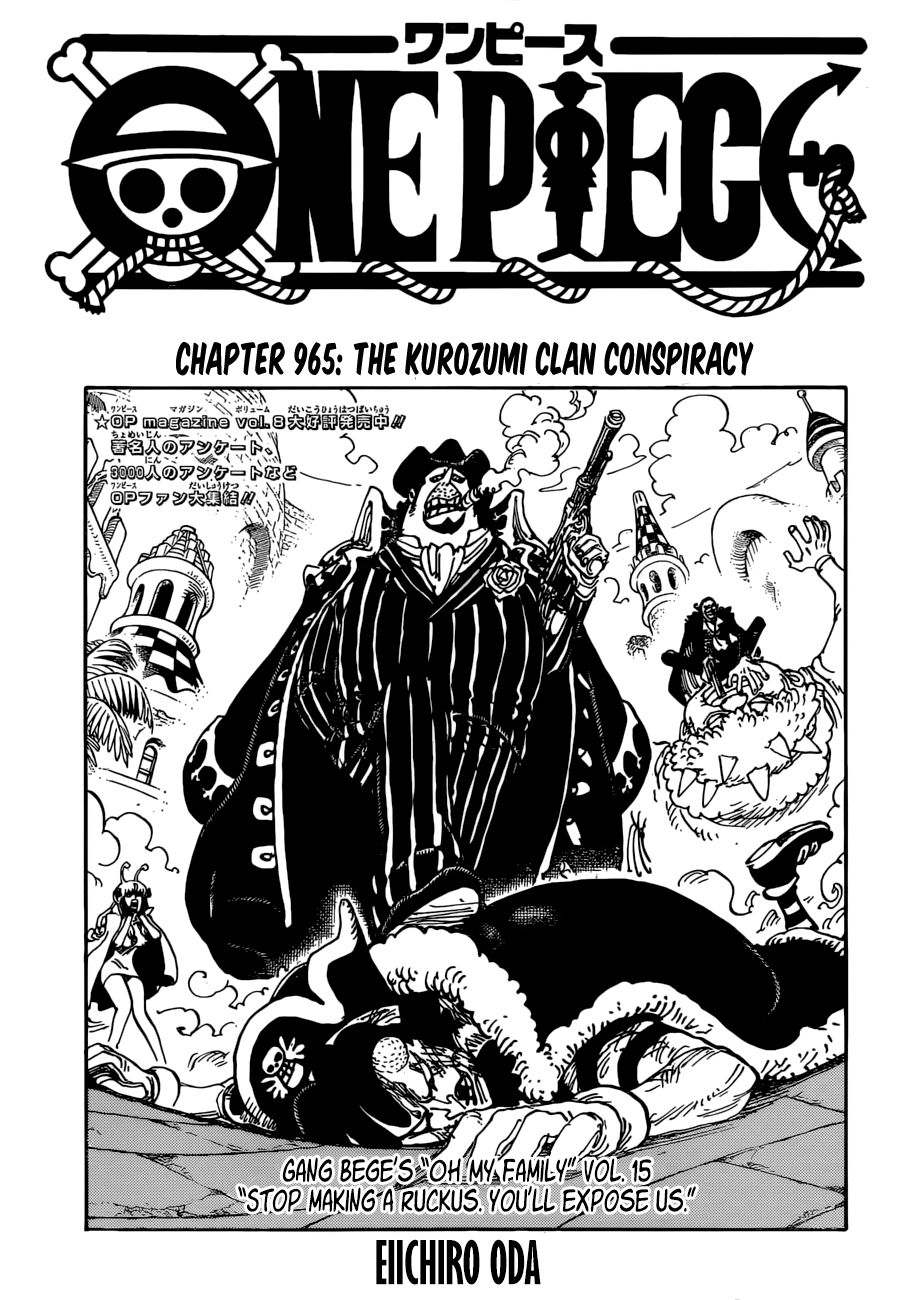 One Piece, Chapter 965 - The Kurozumi Clan Conspiracy image 01