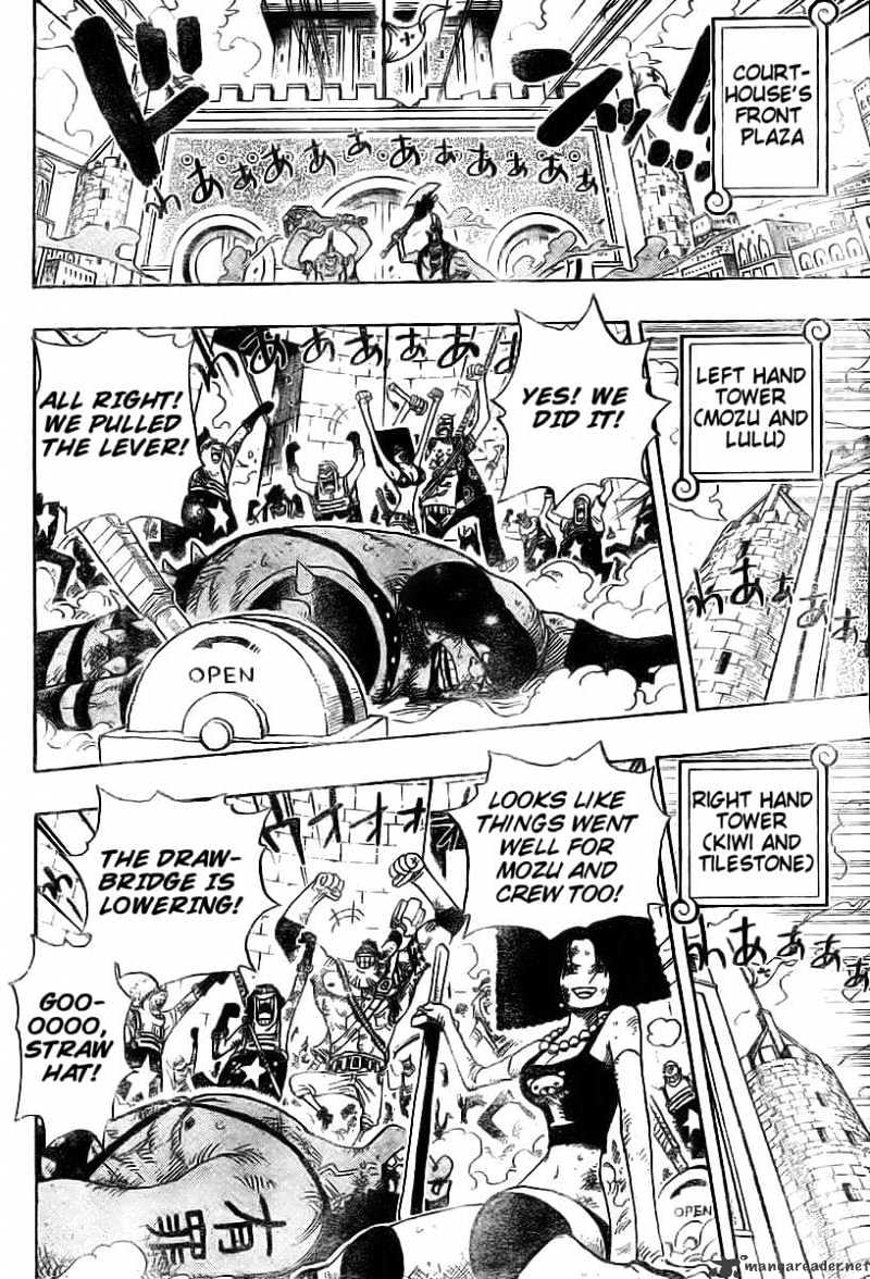 One Piece, Chapter 399 - Jump To The Fall!! image 03