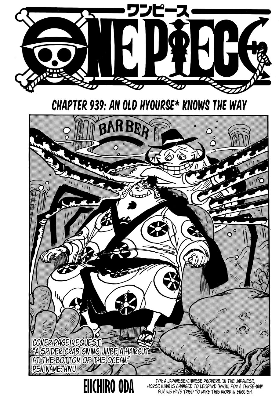 One Piece, Chapter 939 - An Old Hyourse Knows The Way image 01