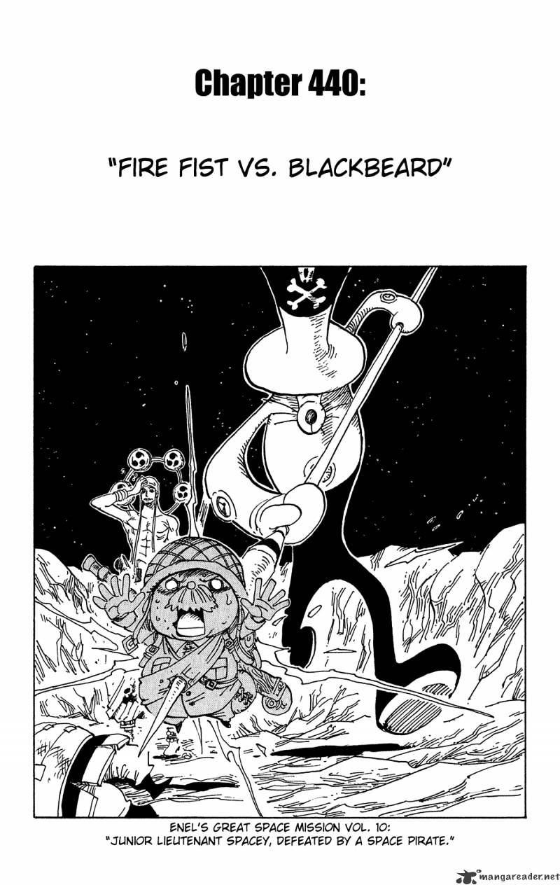 One Piece, Chapter 440 - Firefist Vs Blackbeard image 01