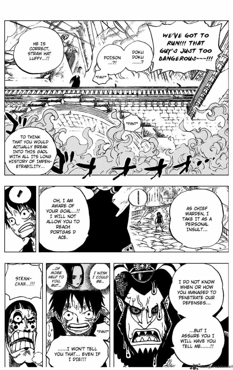 One Piece, Chapter 534 - Chief Warden Magellan vs Pirate Luffy image 04