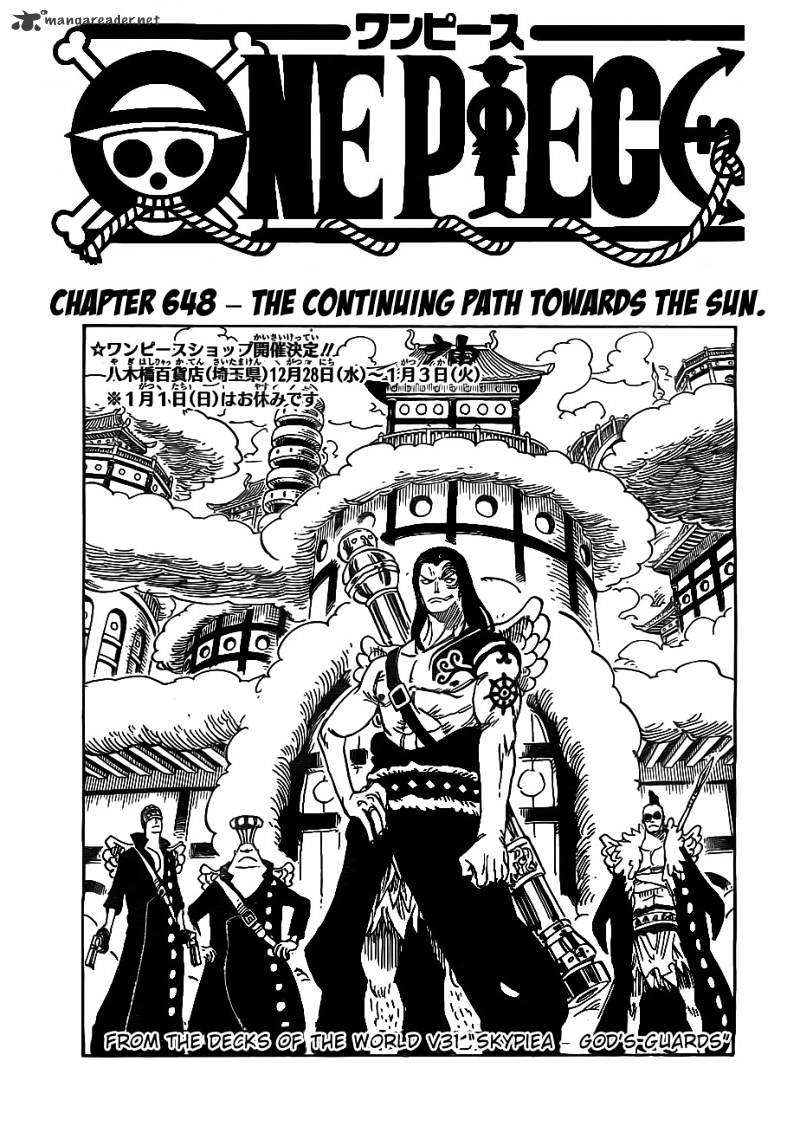 One Piece, Chapter 648 - The continuing path towards the sun image 01
