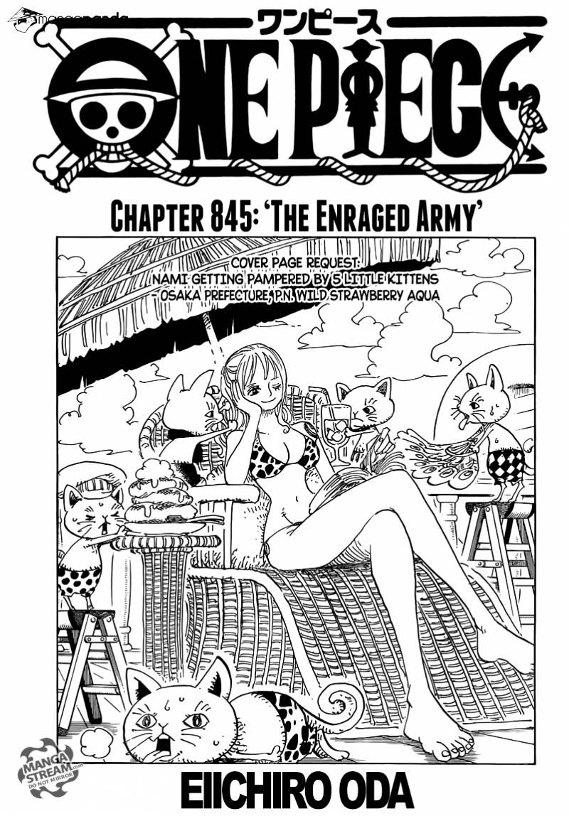 One Piece, Chapter 845 - The Enraged Army image 01