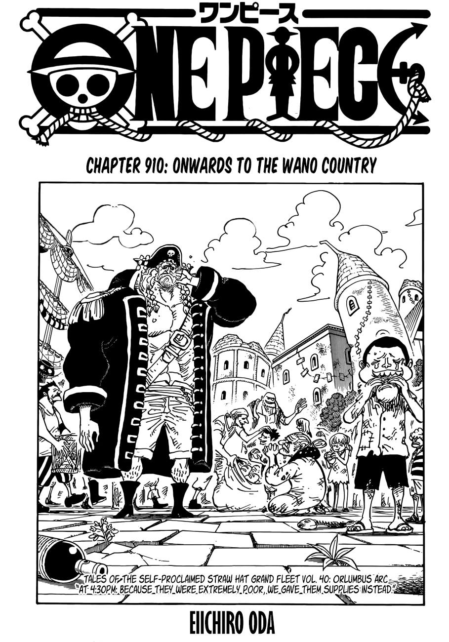 One Piece, Chapter 910 - Onwards to the Wano Country image 01