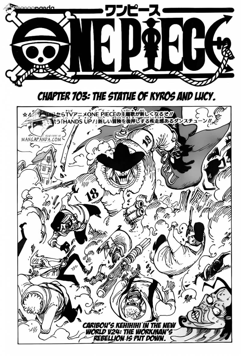 One Piece, Chapter 704 - The statue of Kyros and Lucy image 03