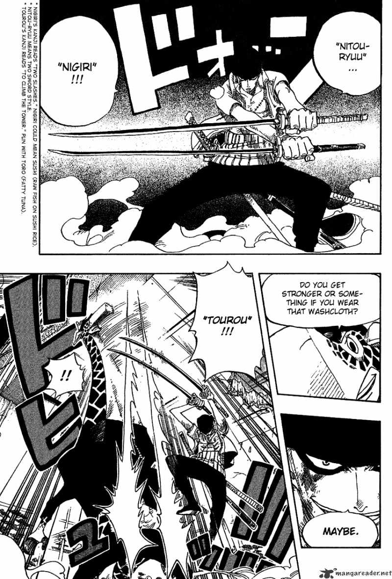 One Piece, Chapter 416 - Zoro Vs Kaku image 09