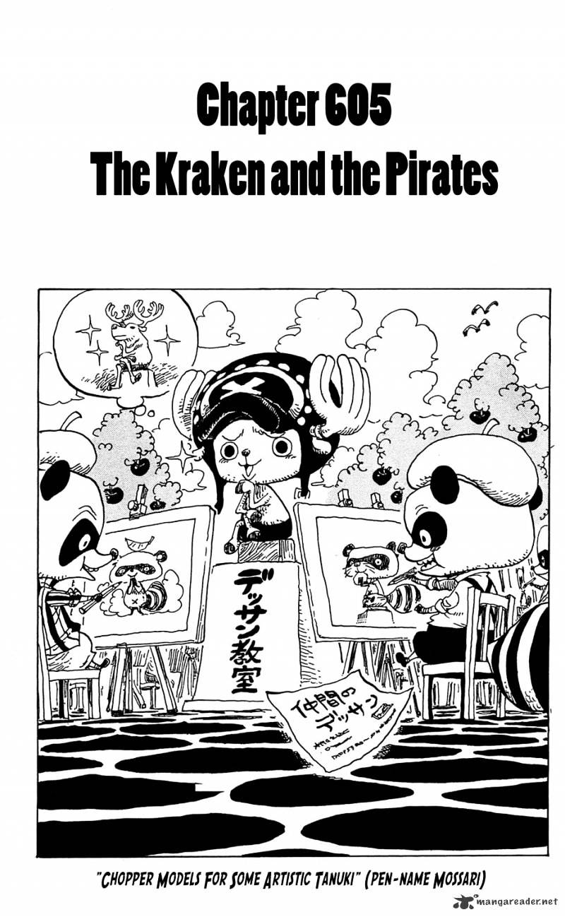 One Piece, Chapter 605 - The Kraken and the Pirates image 01