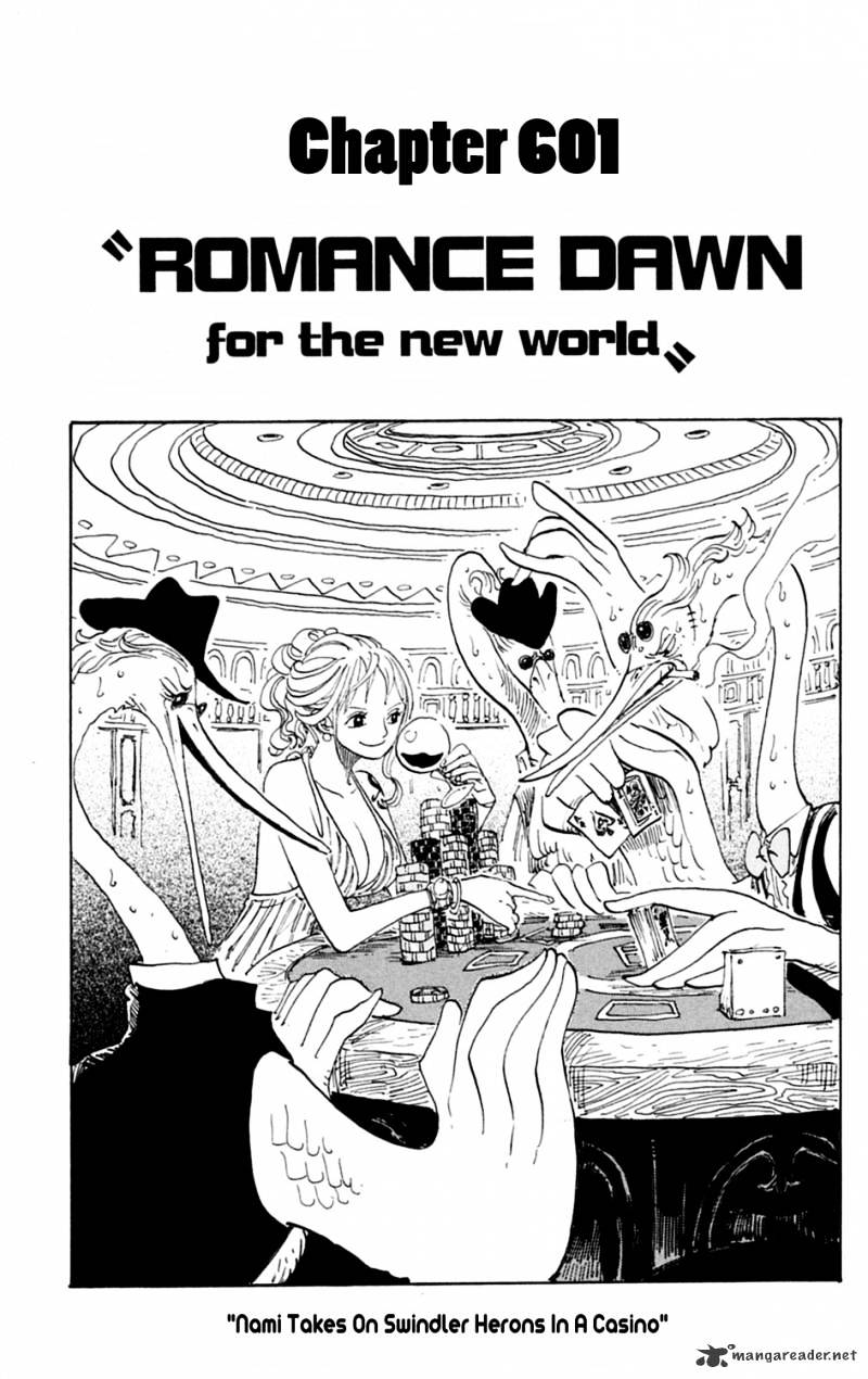 One Piece, Chapter 601 - ROMANCE DAWN for the new world image 01