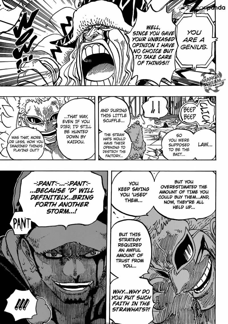 One Piece, Chapter 729 - Shichibukai Doflamingo VS Shichibukai Law image 08