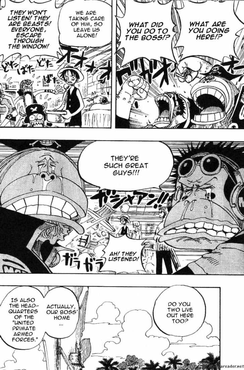 One Piece, Chapter 228 - United Primate Armed Forces Chief Captain-Monbran Cricket image 04