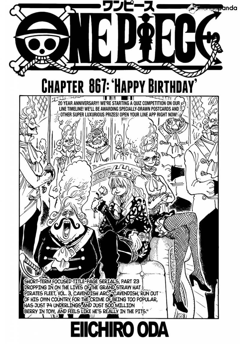 One Piece, Chapter 867 - Happy Birthday image 01