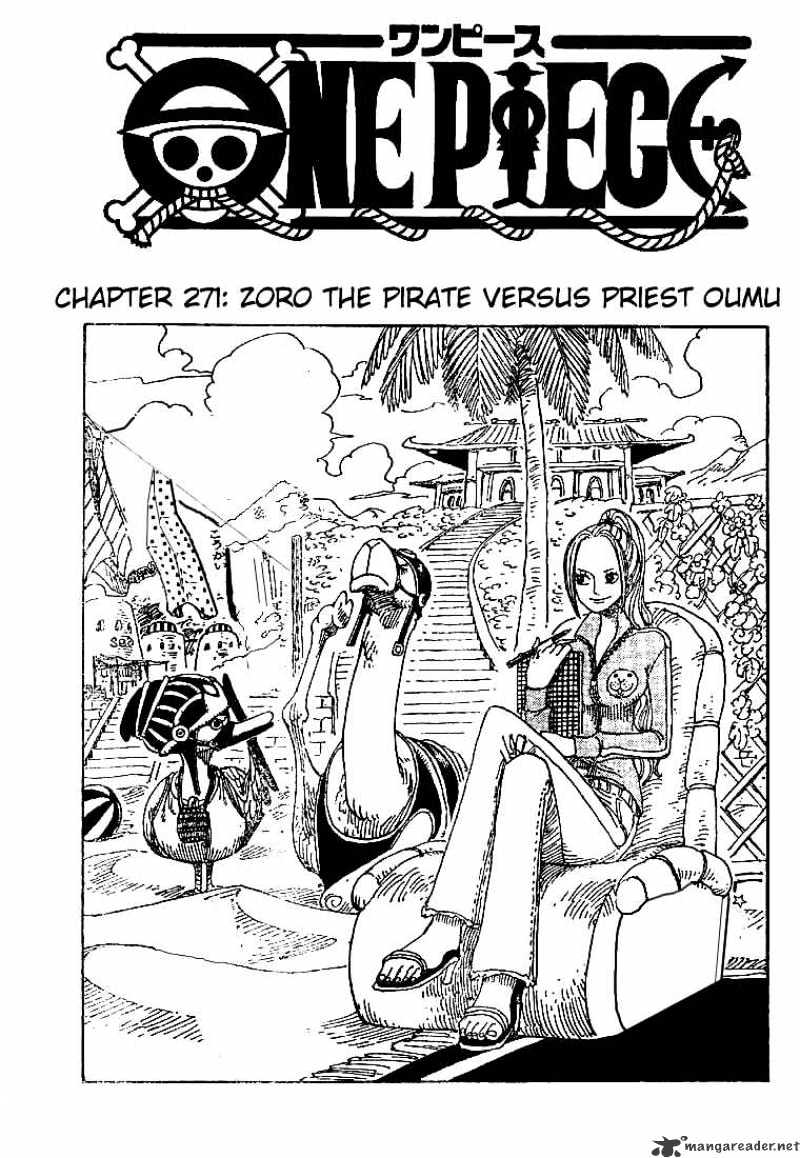 One Piece, Chapter 271 - Zoro The Pirate Versus Priest Oumu image 01
