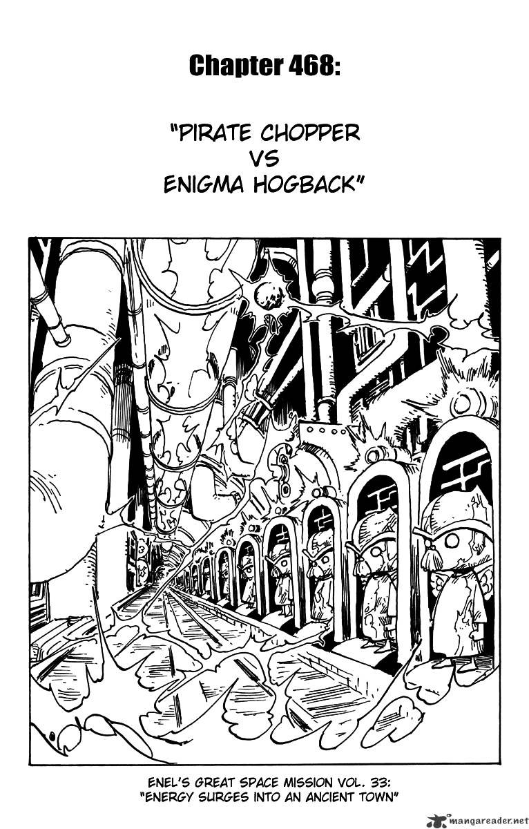 One Piece, Chapter 468 - Pirate Chopper Vs Enigma Hogback image 01