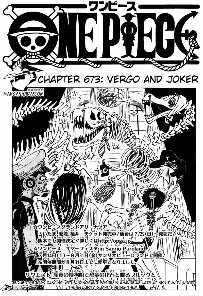 One Piece, Chapter 673 - Vergo And Joker image 01