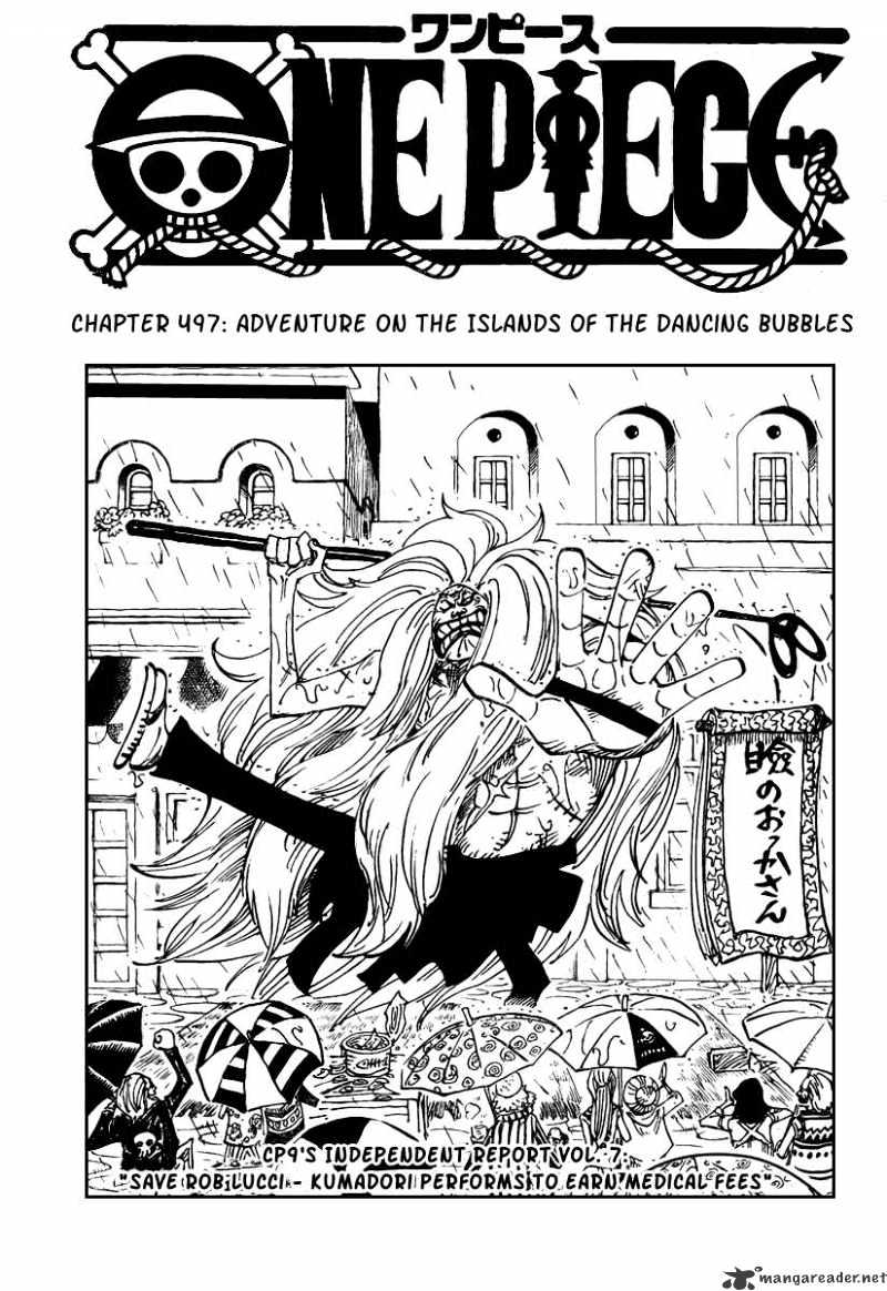 One Piece, Chapter 497 - Adventure On The Islands Of The Dancing Bubbles image 01