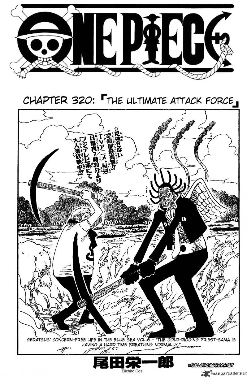 One Piece, Chapter 320 - The Ultimate Attack Force image 01