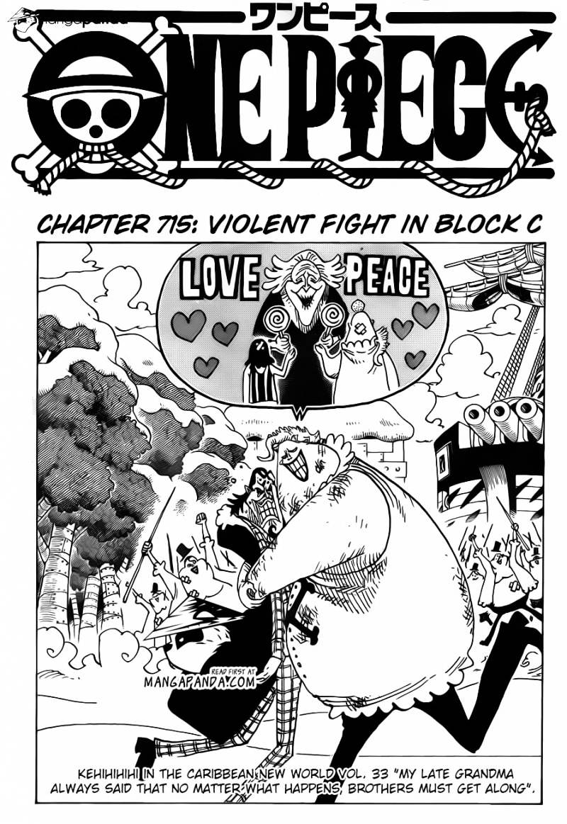 One Piece, Chapter 715 - Violent Fight In Block C image 03