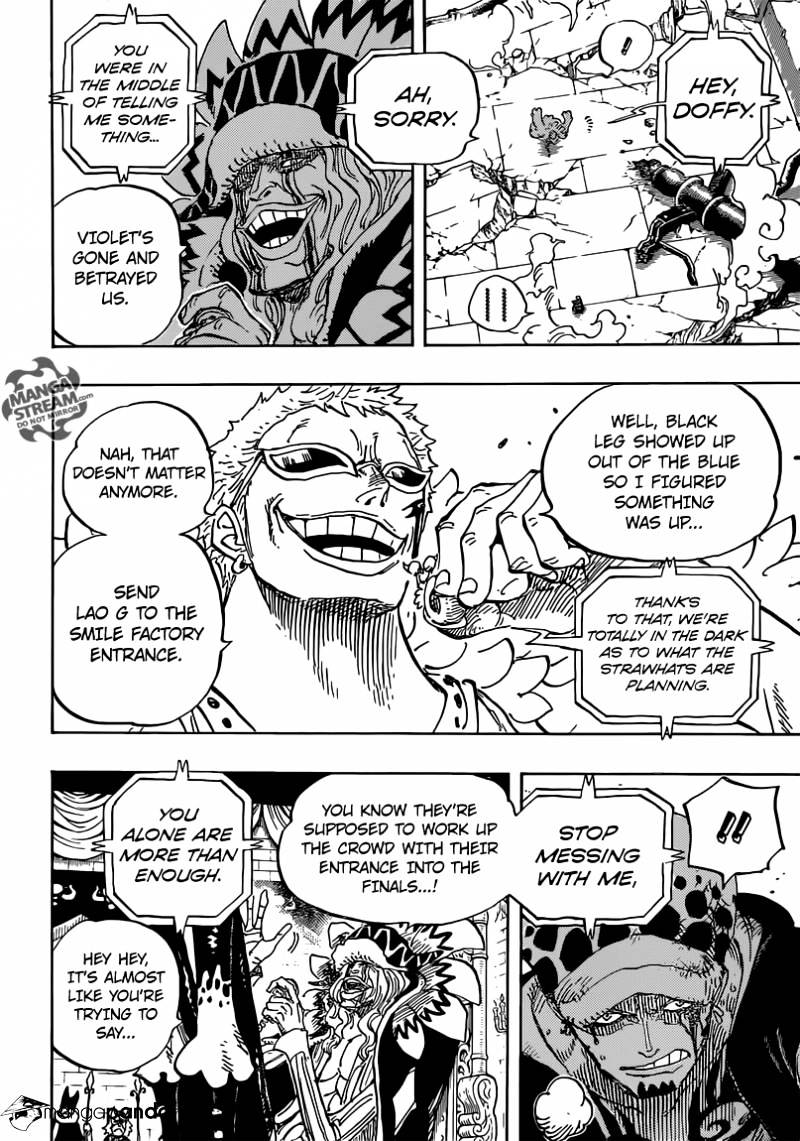 One Piece, Chapter 729 - Shichibukai Doflamingo VS Shichibukai Law image 07