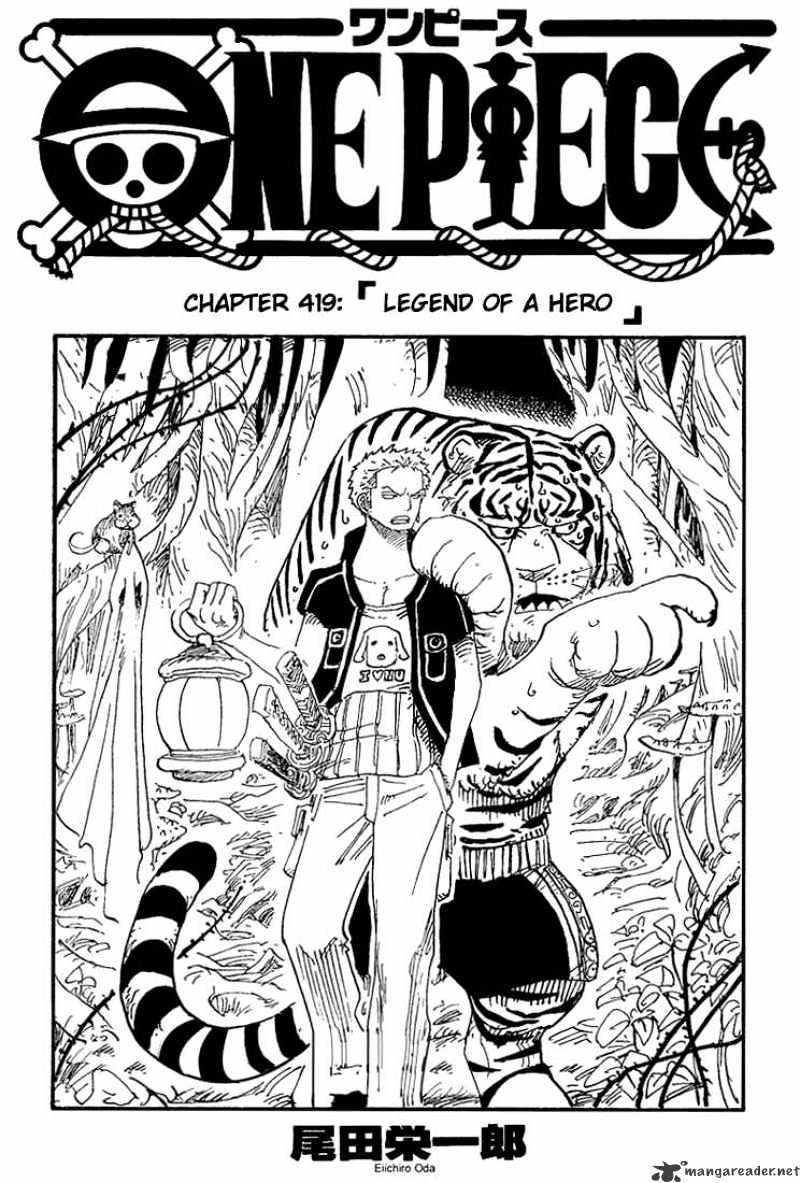 One Piece, Chapter 419 - Legend Of A Hero image 01