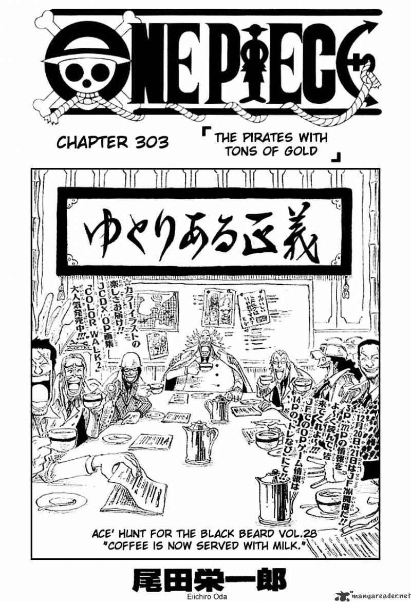 One Piece, Chapter 303 - The Pirates With Tones Of Gold image 01