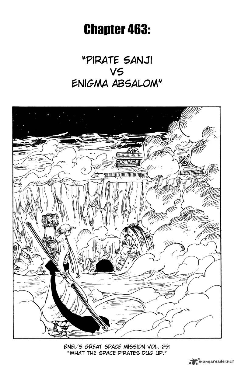 One Piece, Chapter 463 - Pirate Sanji Vs. Mystrious Absalom image 01