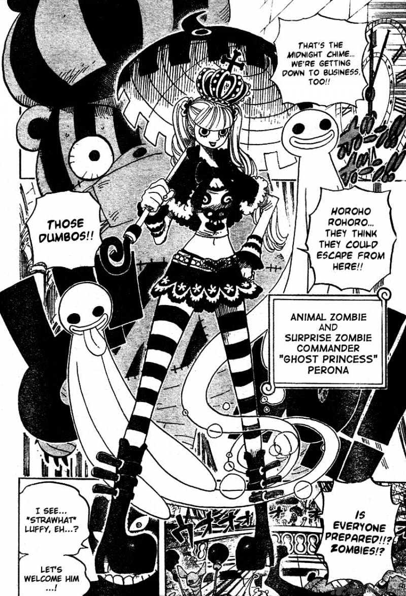 One Piece, Chapter 449 - The Mysterious Four Of Thriller Bark image 16