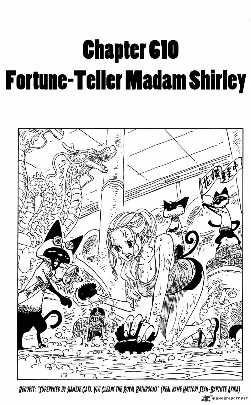 One Piece, Chapter 610 - The Fortuneteller Madam Shirley image 01