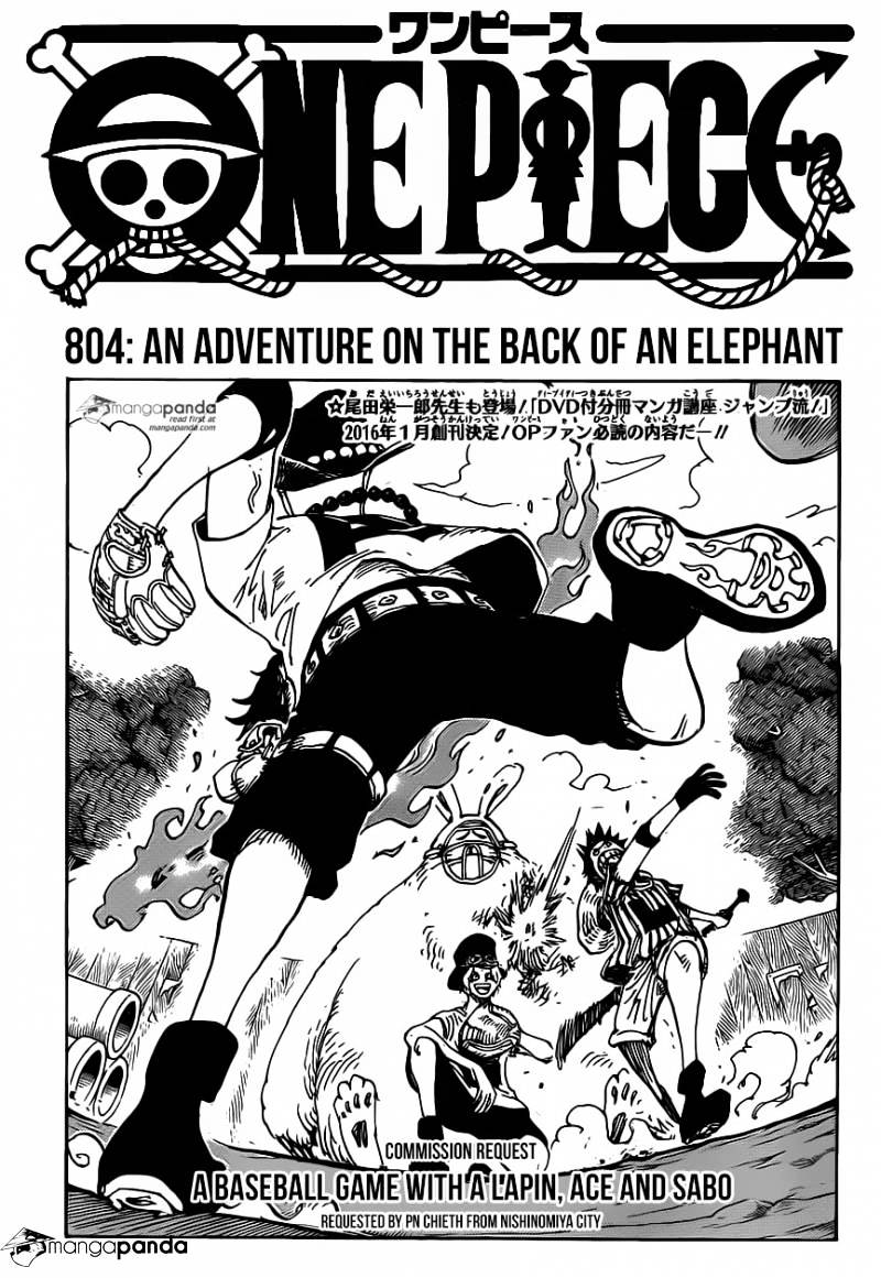 One Piece, Chapter 804 - An Adventure on the Back of an Elephant image 01