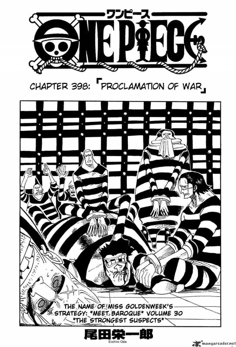 One Piece, Chapter 398 - Proclamation Of War image 01