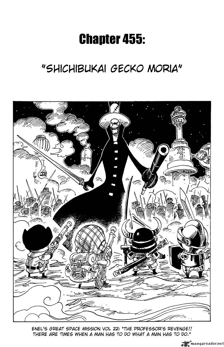 One Piece, Chapter 455 - King Of The Depths The Shichibukai Gecko Moria image 01
