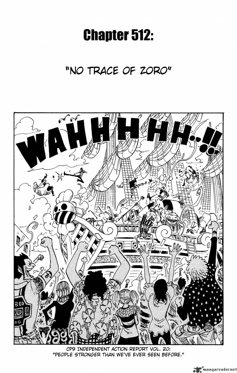 One Piece, Chapter 512 - Zoro, Vanished image 01